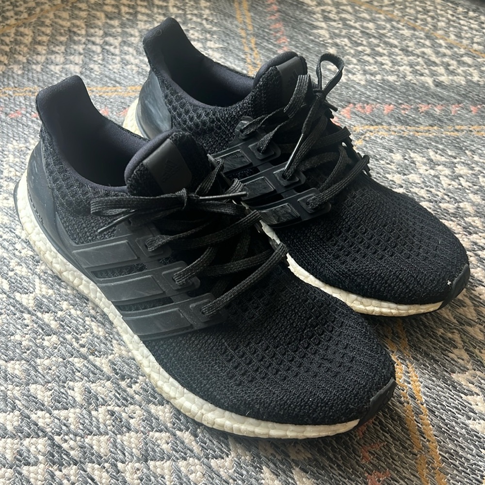 Black adidas ultraboost, size 9 women’s